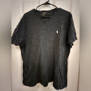 Men’s XL Dark Gray Polo Ralph Lauren V-Neck Tee Shirt
